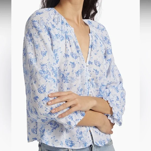 Rails Mariah Linen-Blend Floral Blouse - Picture 15 of 16